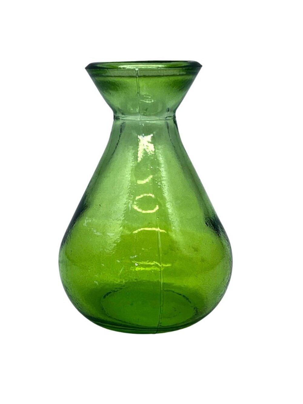 Vintage Couronne Company Apple Green Recycled Glass Bud Vase Made In Spain - Picture 10 of 12